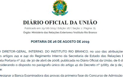 Publicada a BANCA CACD 2019 – PRIMEIRA FASE Publicada a BANCA CACD 2019 – PRIMEIRA FASE