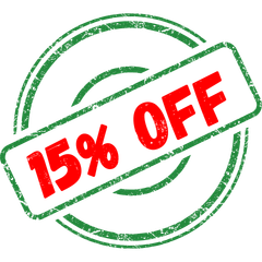 Desconto de 15 por cento